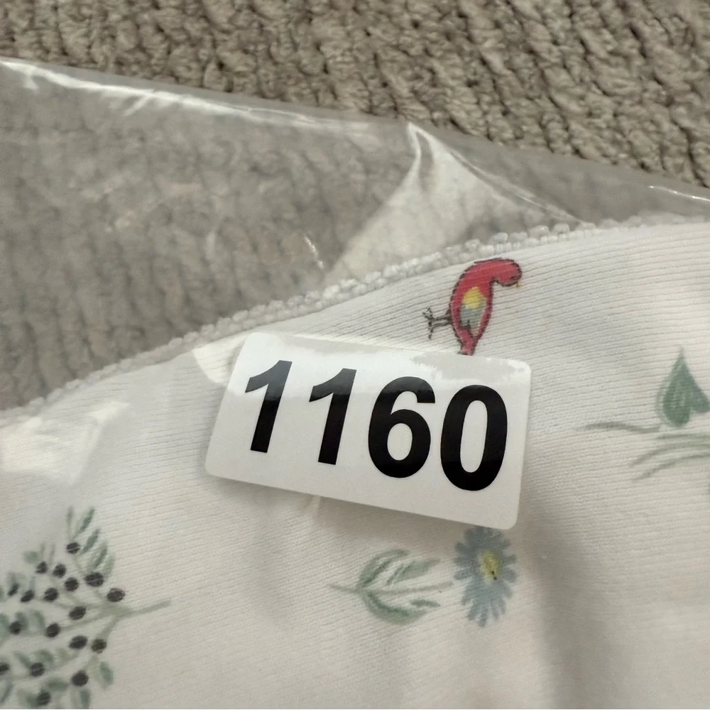 Petit Bateau Baby Footed Sleeper Woodland Floral‎ Bunny Rabbit Print 6M